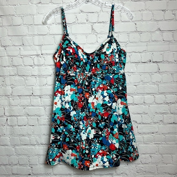 Penbrooke Swim Floral One Piece Empire Waist Swimsuit Dress - Picture 1 of 13